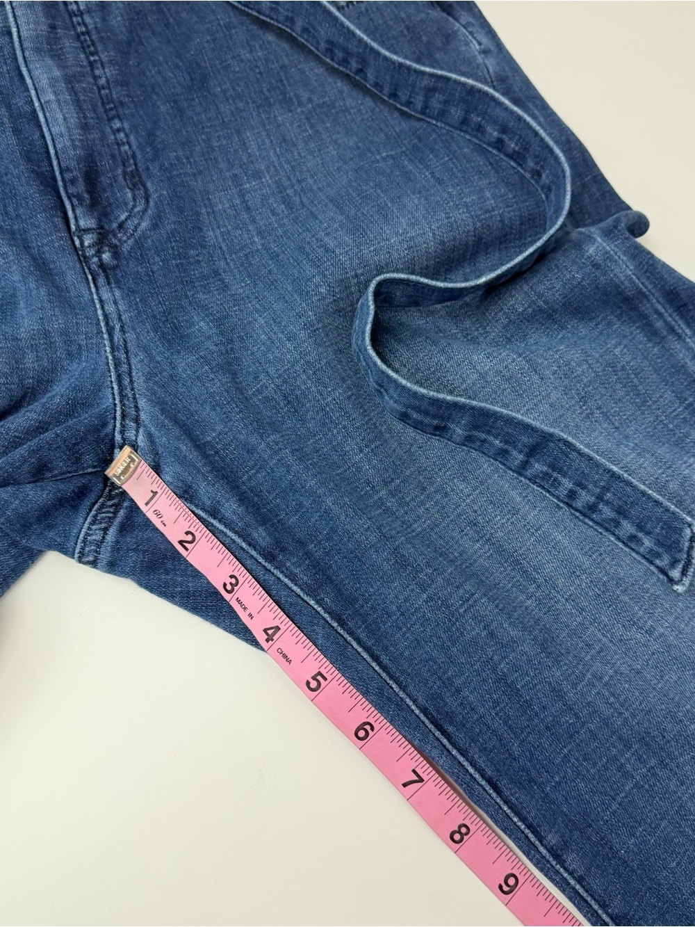 J Crew Jeans Womens 31 Blue Paper Bag Belt Tie Cropped Denim BX563 Cotton Blend - Picture 10 of 12